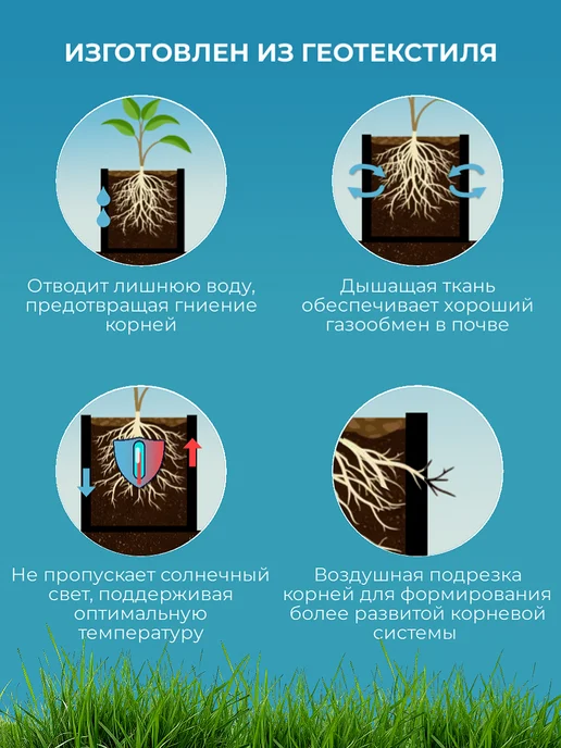 BAGPOT Горшок для рассады и растений текстильный 2,5 л 7 шт, 34 л, 5 шт, фото 2