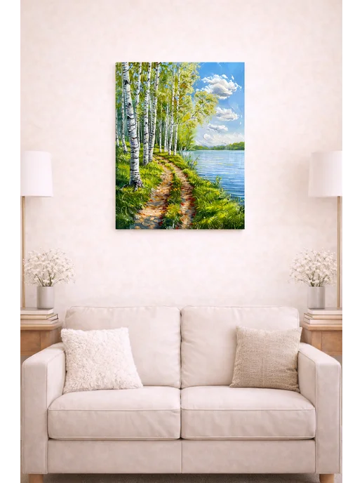 MoyArt Алмазная мозаика «Березки» 50x40 см, 50x40 см, фото 3