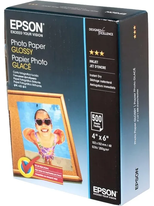 Бумага Epson Фотобумага A6, 200 г/м², 500 листов, 1 пачка