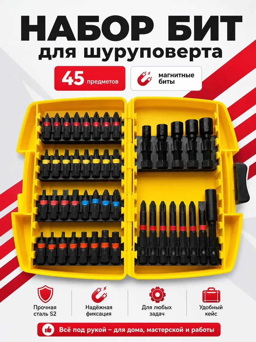 Бита для шуруповерта Магнитные Набор