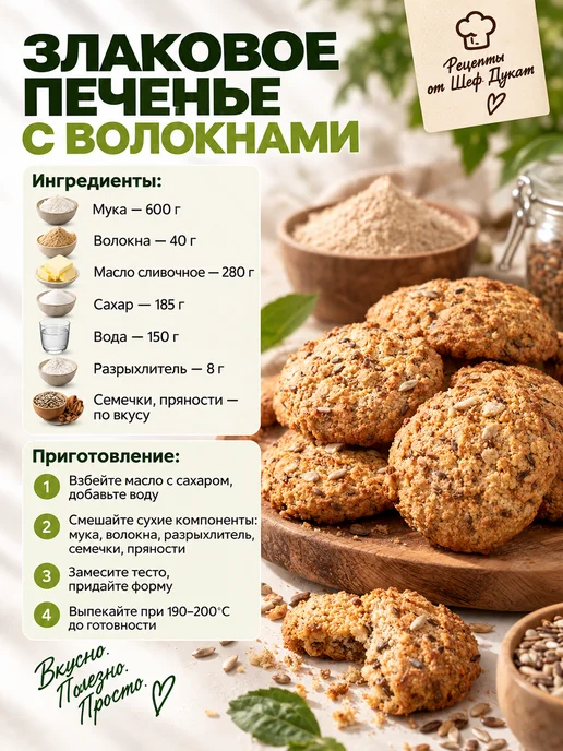 Шеф Дукат Яблочные пищевые волокна 500 г, клетчатка для выпечки и ПП, 500 г, фото 7