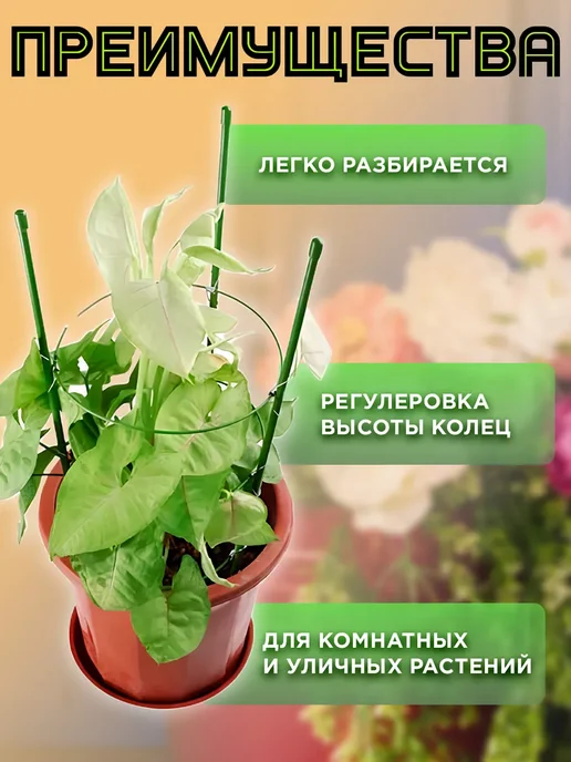 AKS Sale Опора для растений кустодержатель садовый металлический, зеленый, в упаковке 110 г, фото 3