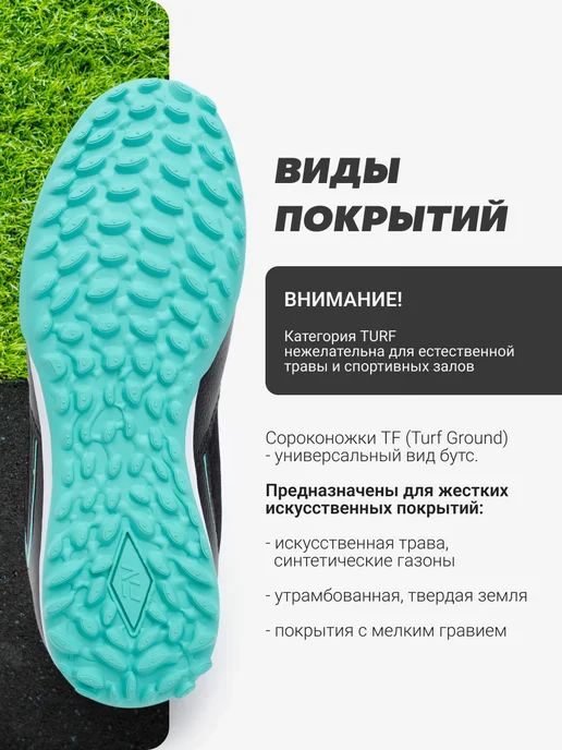 FN Бутсы футбольные Сороконожки для футбола Core TF, голубой, фото 5