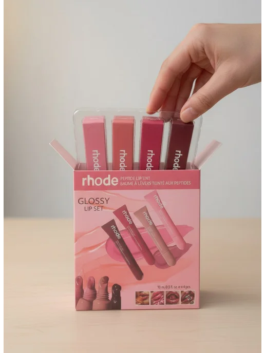 NOZ cosmetics Набор увлажняющих блесков Rhode для губ в подарочной упаковк…, вариант, фото 4