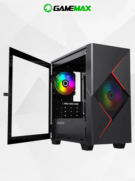 GAMEMAX Корпус для ПК Cyclops BR без БП, черный, фото 3