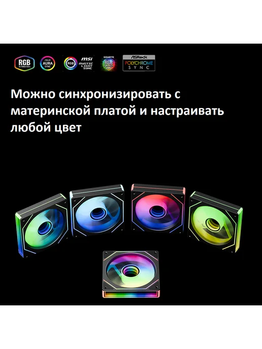 Danrios Кулеры для ПК, вентиляторы 120 мм с контроллером черные 5, черный, фото 6