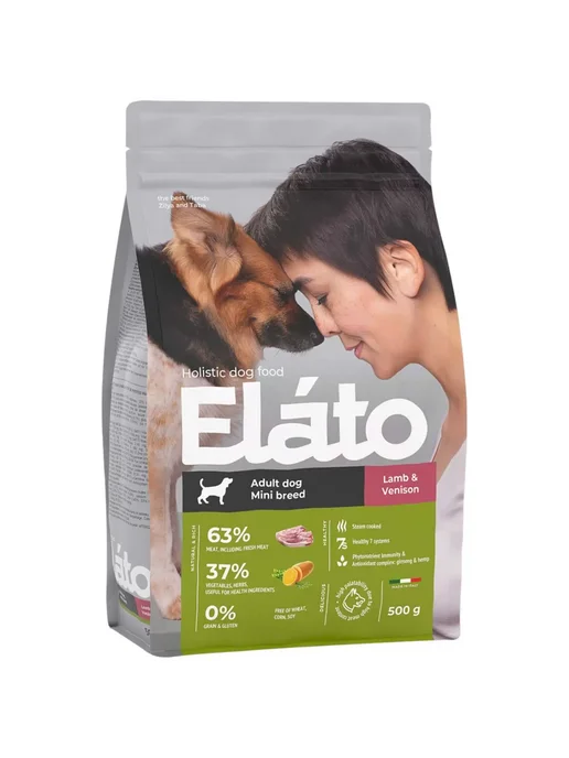 Сухой корм Elato Holistic для собак, мелкие, оленина, ягненок, 0,6 кг