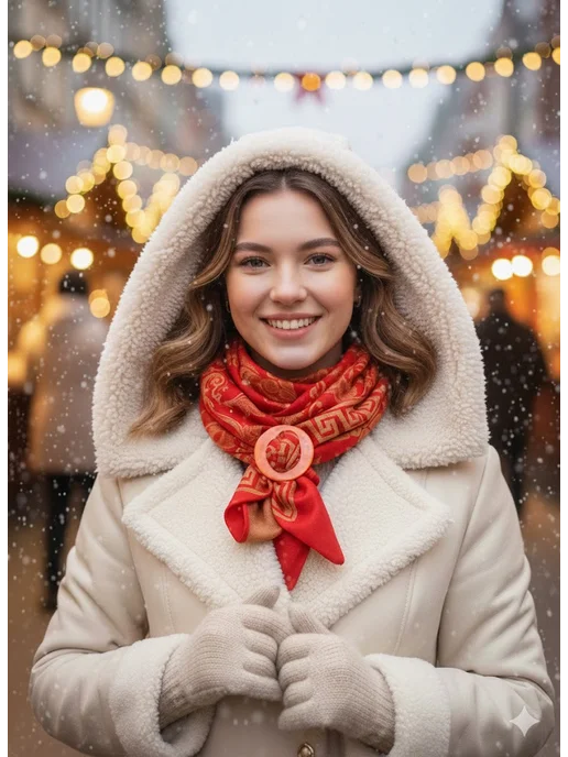 madam Пряжкина Зажим-пряжка для платка, шарфа и одежды, оранжевый, фото 7
