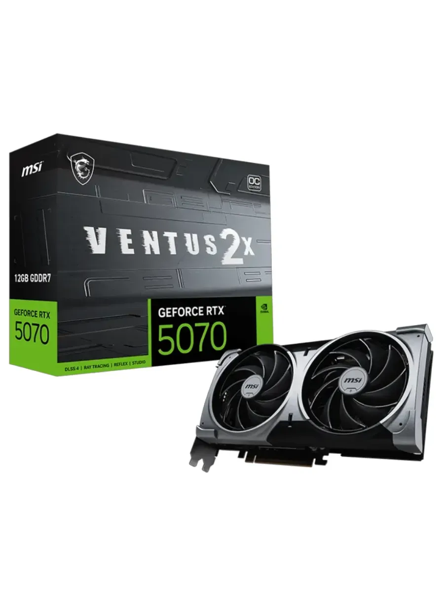 MSI Видеокарта GeForce RTX 5070 12G VENTUS 2X OC, 12 ГБ