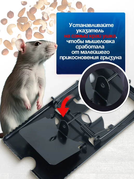 mousetrap Крысоловка мышеловка металлическая 15,5*8,5 см, 3 штуки, вариант, фото 8