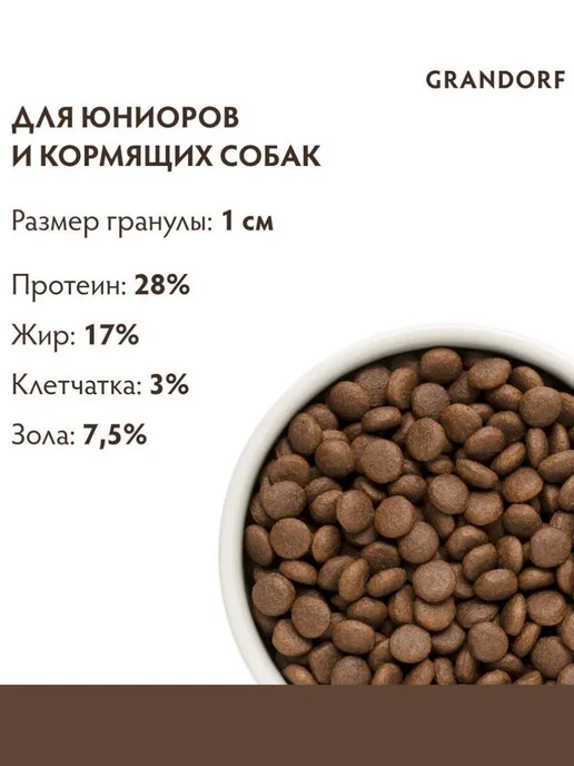Сухой корм Grandorf' Сред. для собак, крупные, щенки, индейка, ягненок, 10 кг, фото 7