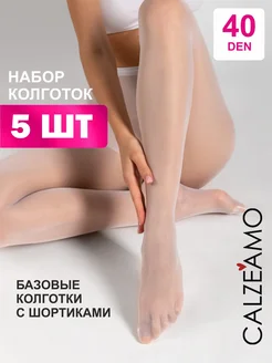Капроновые колготки 40 den набор 5 шт CALZEAMO 383740556 купить за 740 ₽ в интернет‑магазине Wildberries