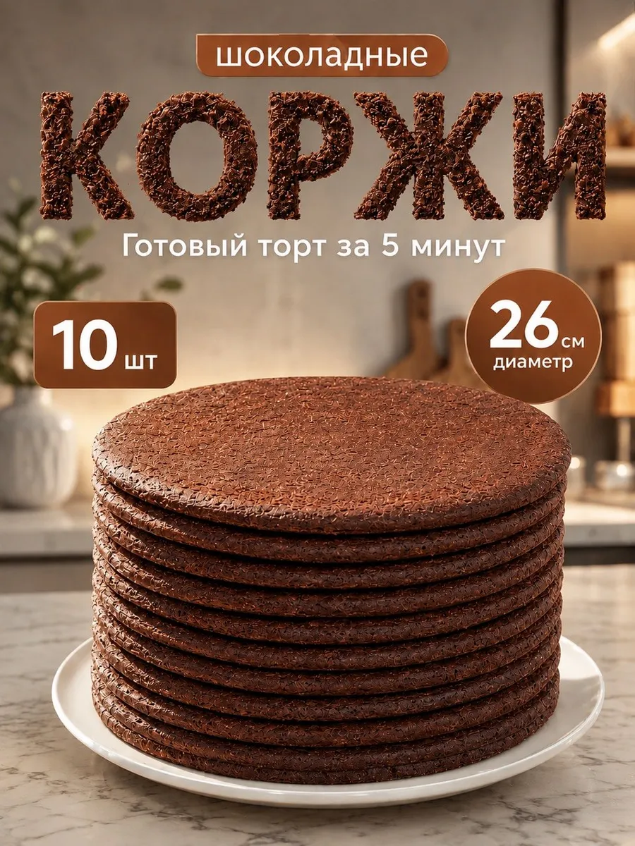 Шоколадно-медовые коржи для торта домашние