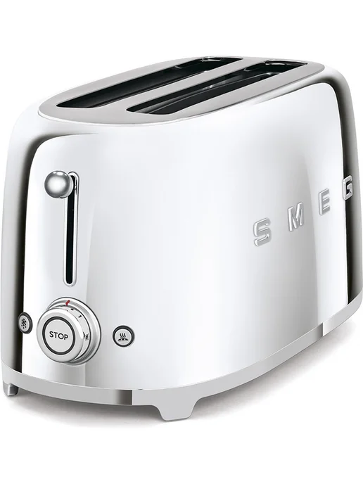 Smeg Тостер TSF02SSEU на 4 ломтика, 6 степеней прожарки, хром, серый, фото 2