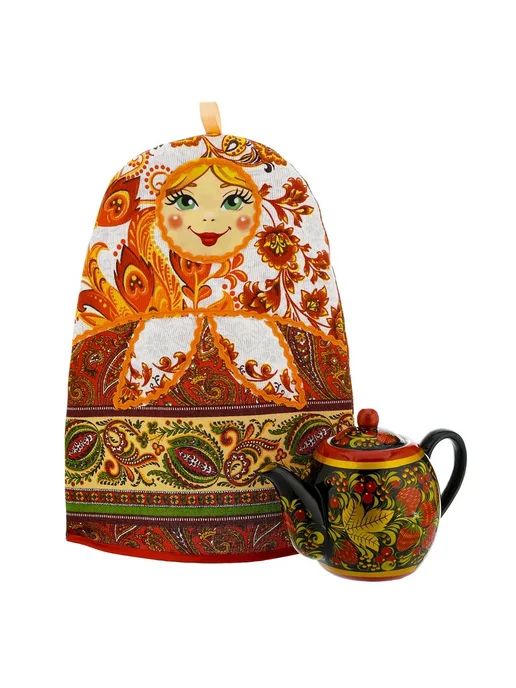 Русь Великая Кукла-грелка на чайник "Матрешка", белый, фото 3
