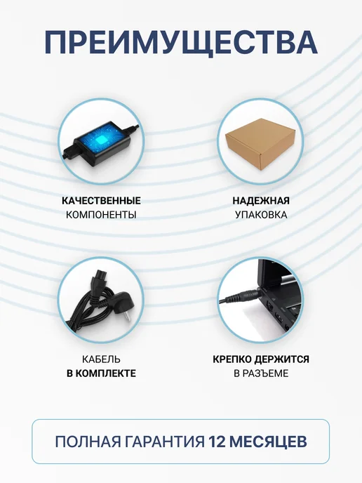 LG Зарядка для монитора 19V, 3.42A, 65W, 6.5x4.4мм, 65 Вт, фото 6