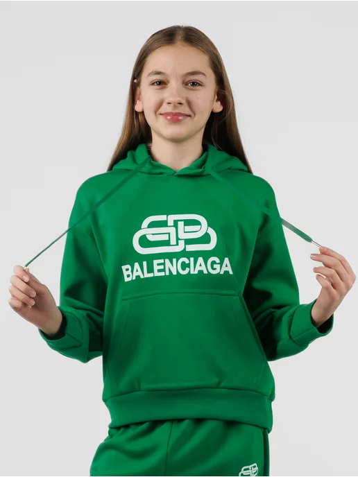 Budinguoguo Спортивный костюм детский худи с джоггерами, зеленый, фото 4