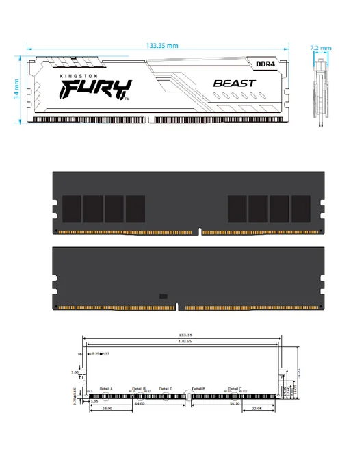 Kingston Оперативная память DDR4 8Gb 3200 MHz озу с радиатором, 8 ГБ, фото 2