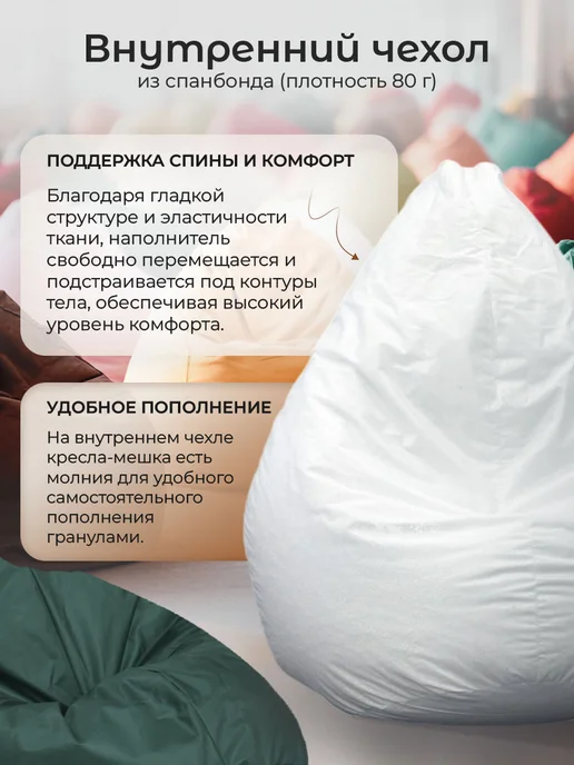 МиланаТекстиль37 Кресло мешок груша 3XL, вариант, фото 4