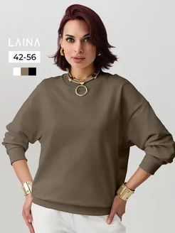 Свитшот женский оверсайз LAINA 385307887 купить за 2 090 ₽ в интернет‑магазине Wildberries
