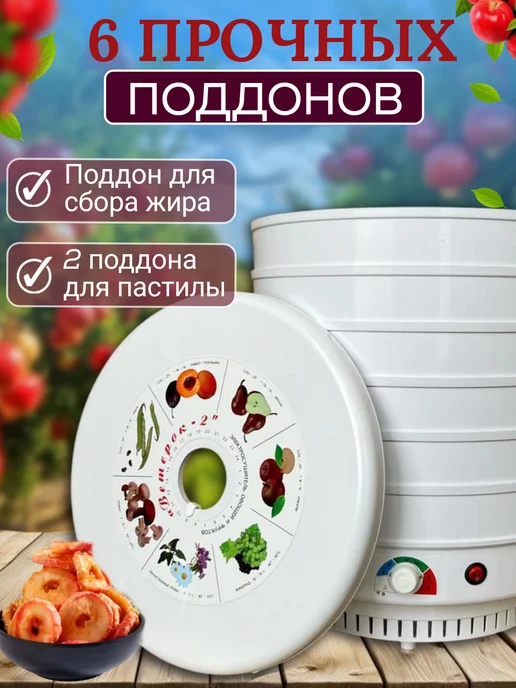 спектр-прибор Сушилка для овощей и фруктов и пастилы электрическая, белый, фото 3