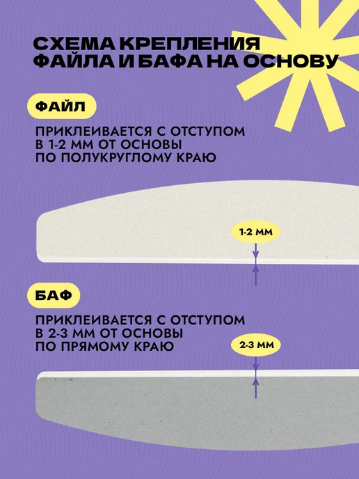 Algebra Beauty Набор для пилочного маникюра пилки и бафы 240 грит, белый, фото 6