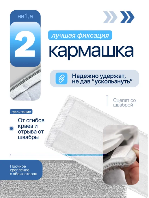 Housefy Сменные насадки с двумя кармашками, серый, фото 2