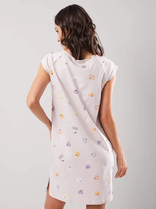 CLEVER WEAR Ночная сорочка короткая хлопок, оранжевый, фото 5