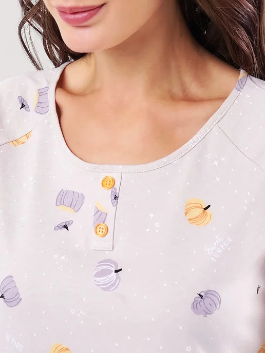 CLEVER WEAR Ночная сорочка короткая хлопок, оранжевый, фото 8