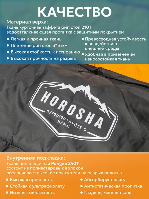Horosha Спальный мешок одеяло туристический 220*100, 220x100, фото 3