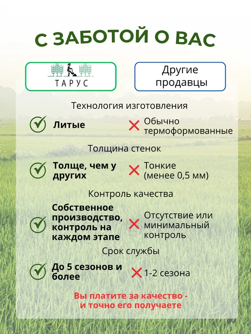 Тарус Горшки для рассады литые 5л - 10шт, 7,5 л, 5 шт, фото 3