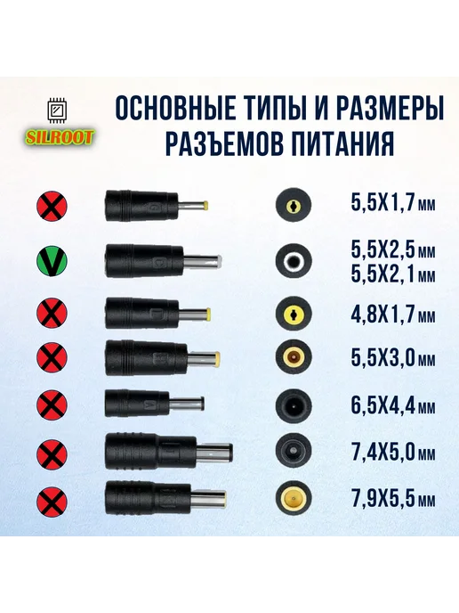 SILROOT Блок питания для мониторов ACER 12v 5a, вариант, фото 4