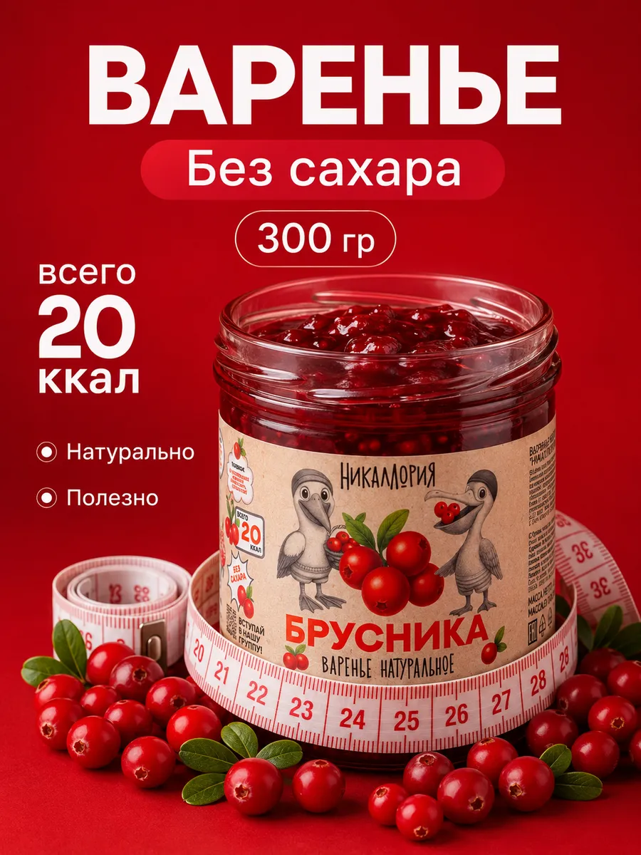 Брусничное варенье без сахара низкокалорийное