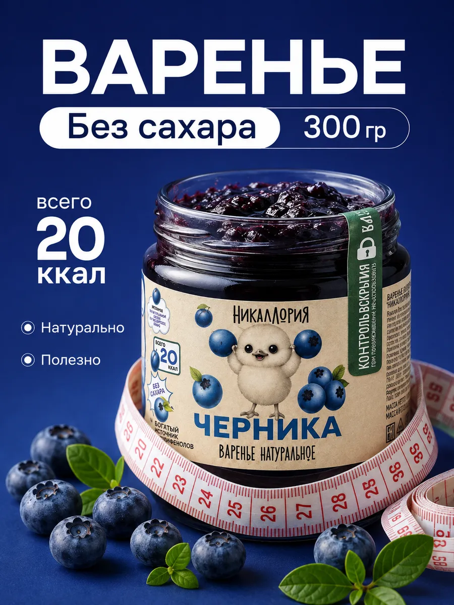 Черничное варенье без сахара низкокалорийное