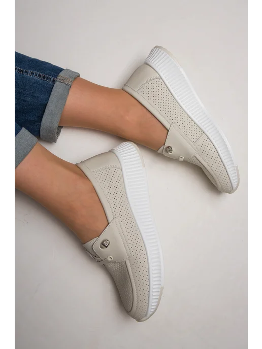 Grinshoes Мокасины женские натуральная кожа, бежевый, фото 7