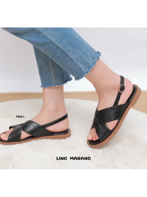 Lino marano Босоножки с открытой пяткой, черный, фото 2