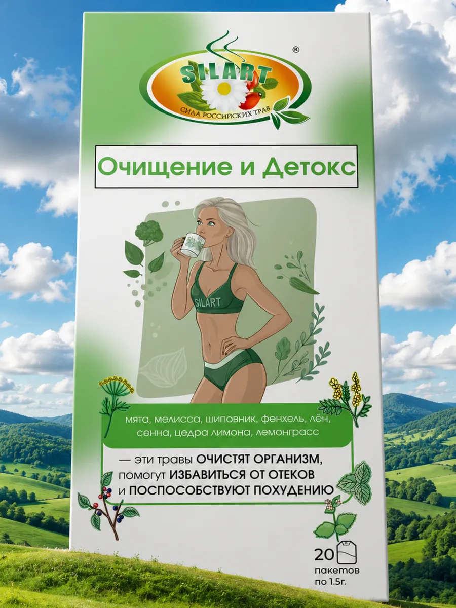 Чай для похудения "Очищение и Детокс", травяной в пакетиках