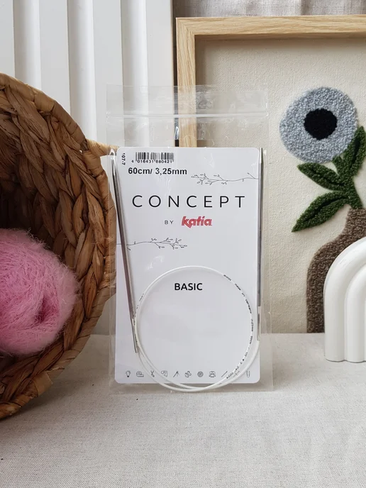 Concept by KATIA Спицы круговые супергладкие Basic №3,25 60 см, белый, фото 2
