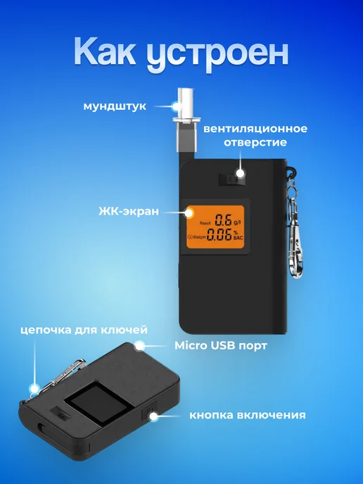 Алкотестер Digital Alcohol Tester (KC-18), вариант, фото 3