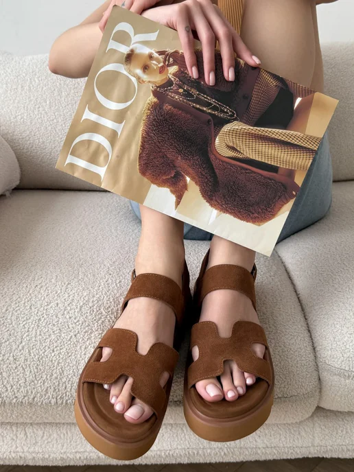 VB Shoes Летние босоножки на платформе сандалии, коричневый, фото 2