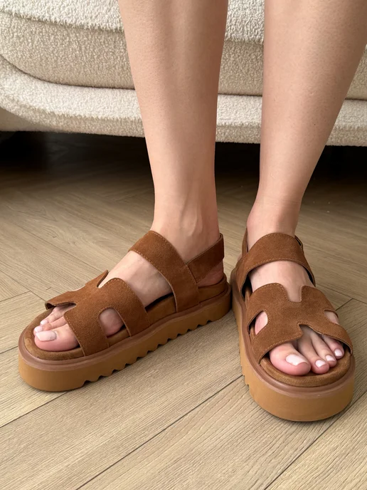 VB Shoes Летние босоножки на платформе сандалии, коричневый, фото 5