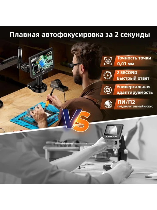 elikliv EM4K-AF 10'' 4K Автофокус HDMI цифровой микроскоп IPS, вариант, фото 3