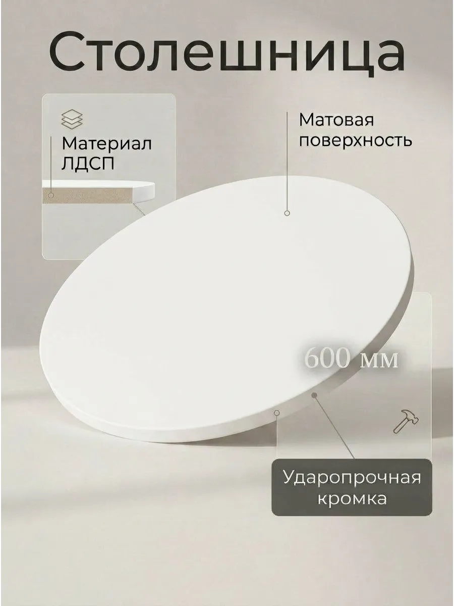 Столешница круглая для стола 60см