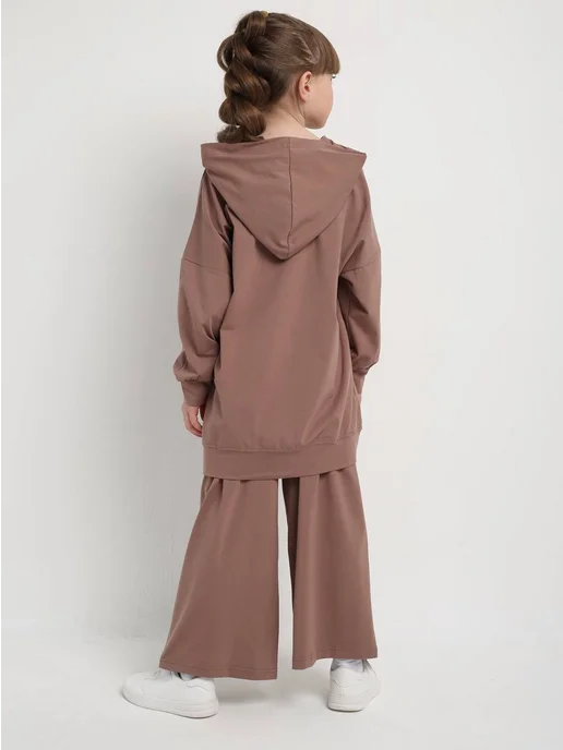 Vadida Style Костюм двойка худи со штанами базовая двойка, бежевый, фото 7