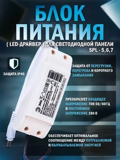 Блок питания для светодиодной панели SPL-5,6,7 (2 ШТУКИ) ЭРА 387574874 купить за 1 222 ₽ в интернет‑магазине Wildberries