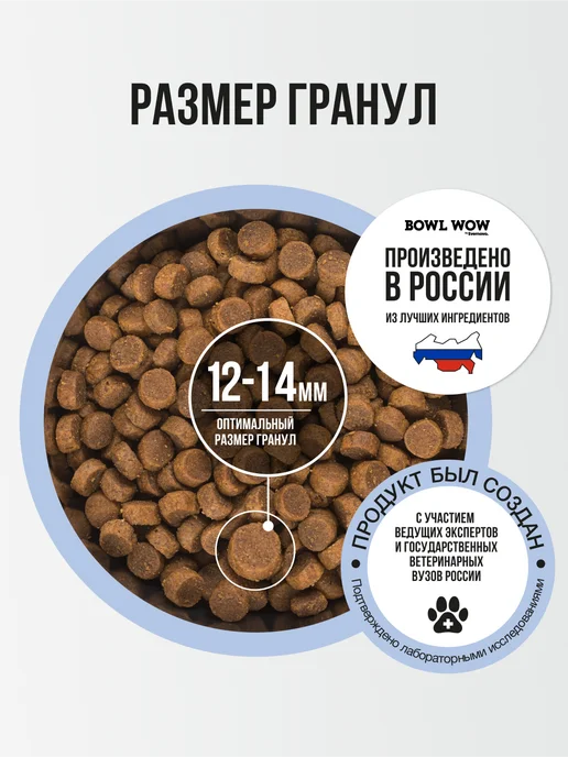 Сухой корм BOWL WOW Fresh Meat для собак, щенки, индейка, ягненок, 0,8 кг, фото 5