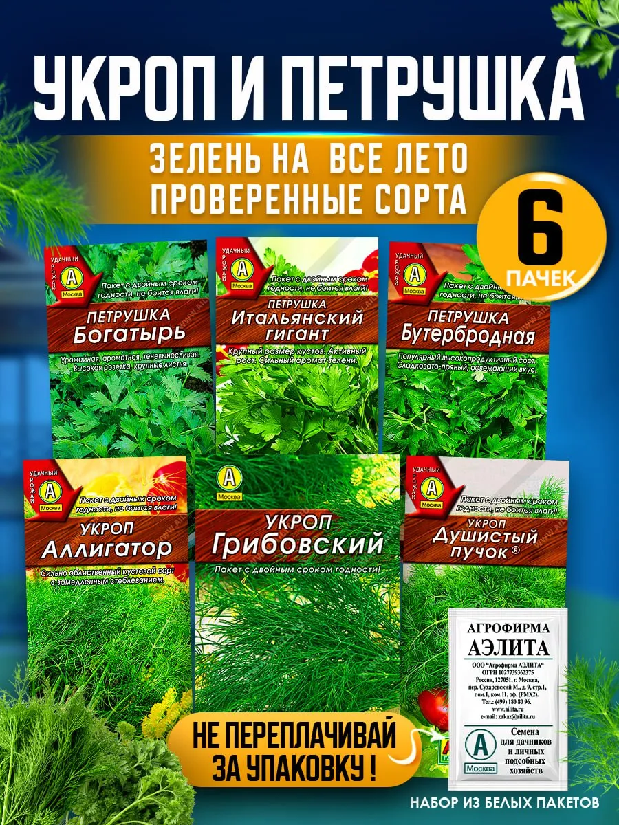 Семена укропа и петрушки