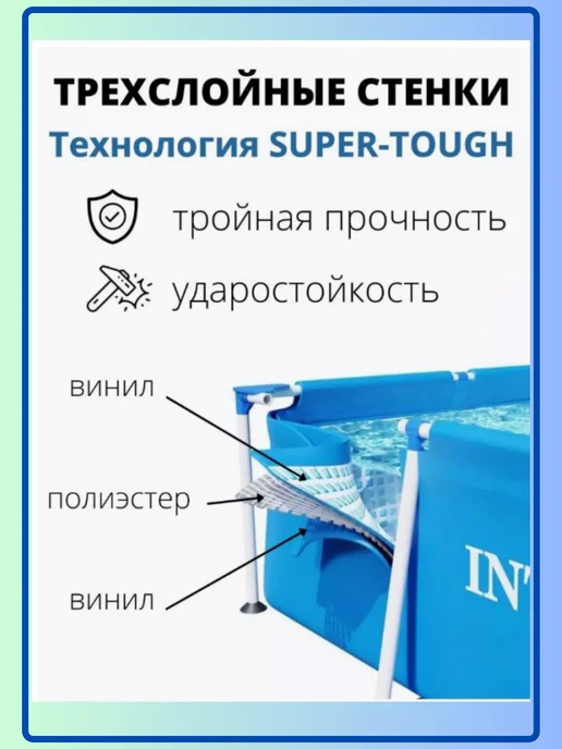 Intex Каркасный бассейн прямоугольный 28272 интекс 300х200х75, 300x200x75, фото 4