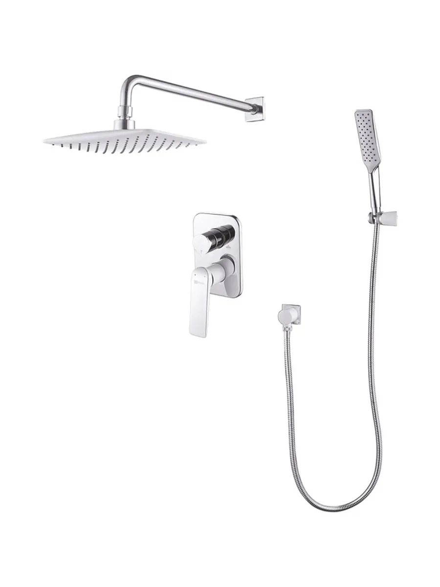 Lemark LM5929CW "ALLEGRO"Смеситель для душа встраиваемый с дополнительной 1-функциональной лейкой, хром/бел — купить в Алматы