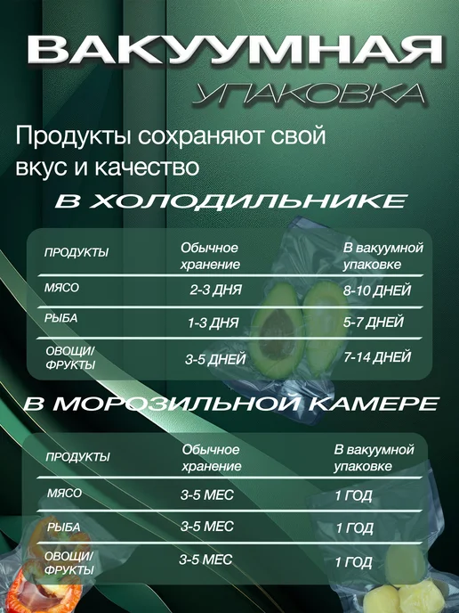 DARVIAN Пакеты для вакууматора рифленые в рулоне 28x500, 20x500, фото 3